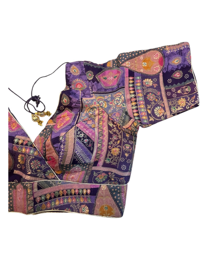 Lilac / Purple - Banarasi Brocade Saree / Lehenga blouse - 42" Bust (UK 16) Can be let out to size 18  - VFJ204 01KP25