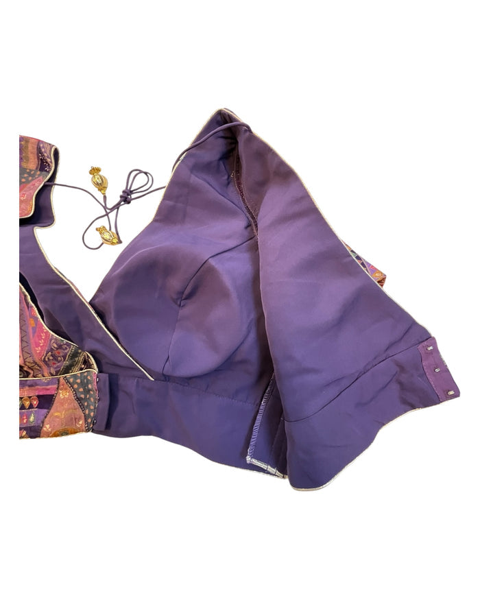 Lilac / Purple - Banarasi Brocade Saree / Lehenga blouse - 42" Bust (UK 16) Can be let out to size 18  - VFJ204 01KP25