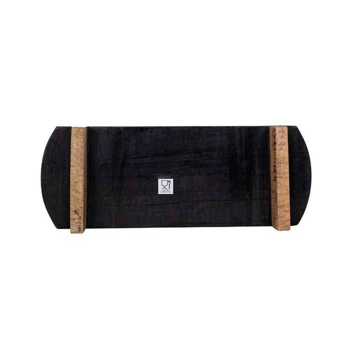 Louisa Marble Footed Serving Board Black - Magnolia Lane co. Home + Garden + Gift