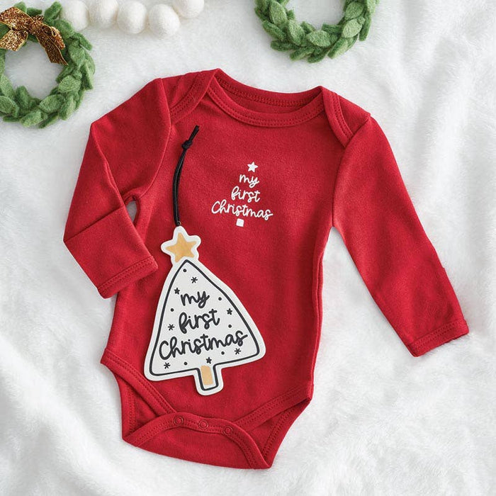 LS Snapshirt - My First Christmas 3-6m