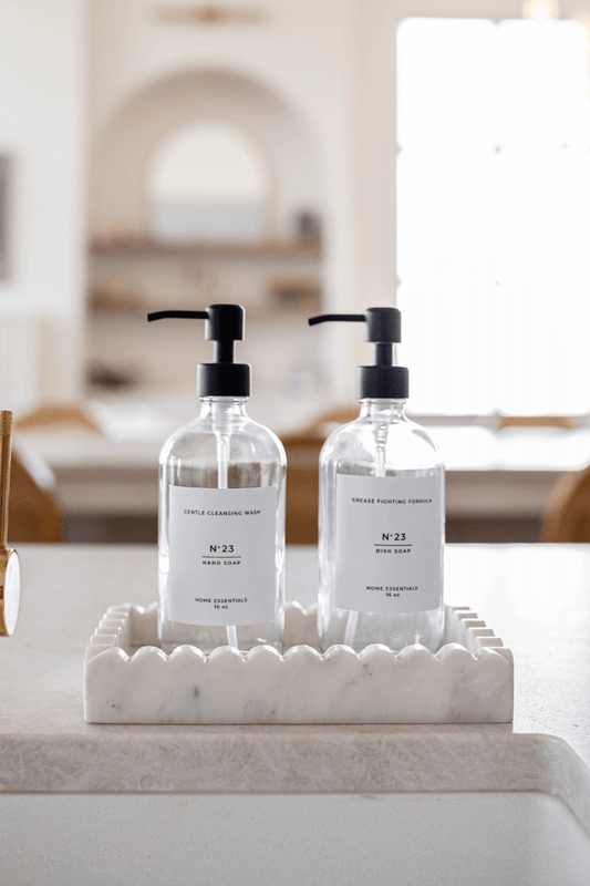 Clear Dish Soap Dispenser with Label - Living with Ivey
