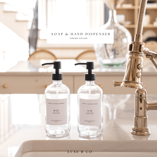 Clear Dish Soap Dispenser with Label - Living with Ivey