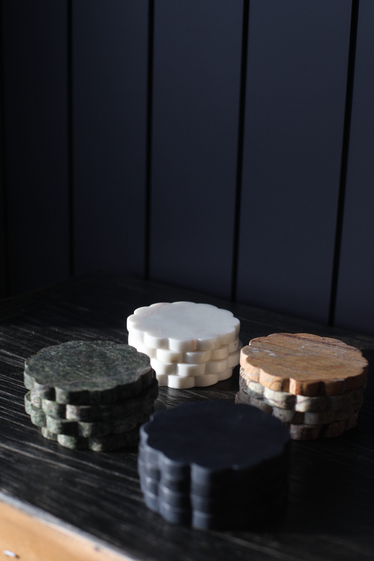 Marble Scalloped Coasters - Magnolia Lane co. Home + Garden + Gift