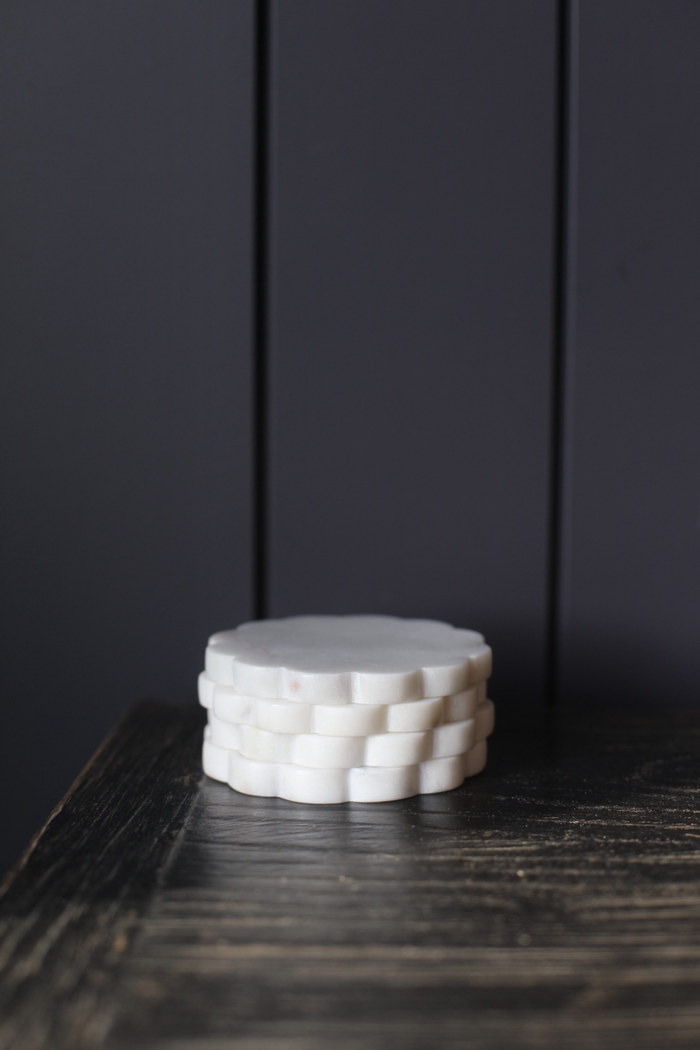 Marble Scalloped Coasters - Magnolia Lane co. Home + Garden + Gift