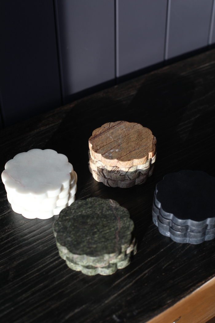 Marble Scalloped Coasters - Magnolia Lane co. Home + Garden + Gift