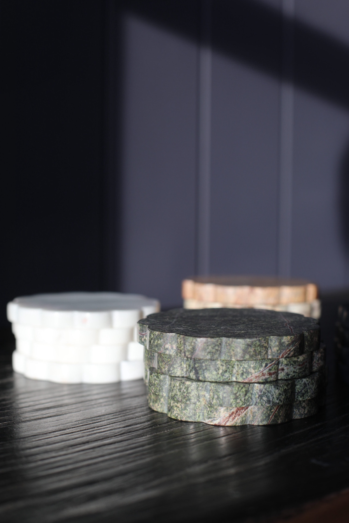 Marble Scalloped Coasters - Magnolia Lane co. Home + Garden + Gift