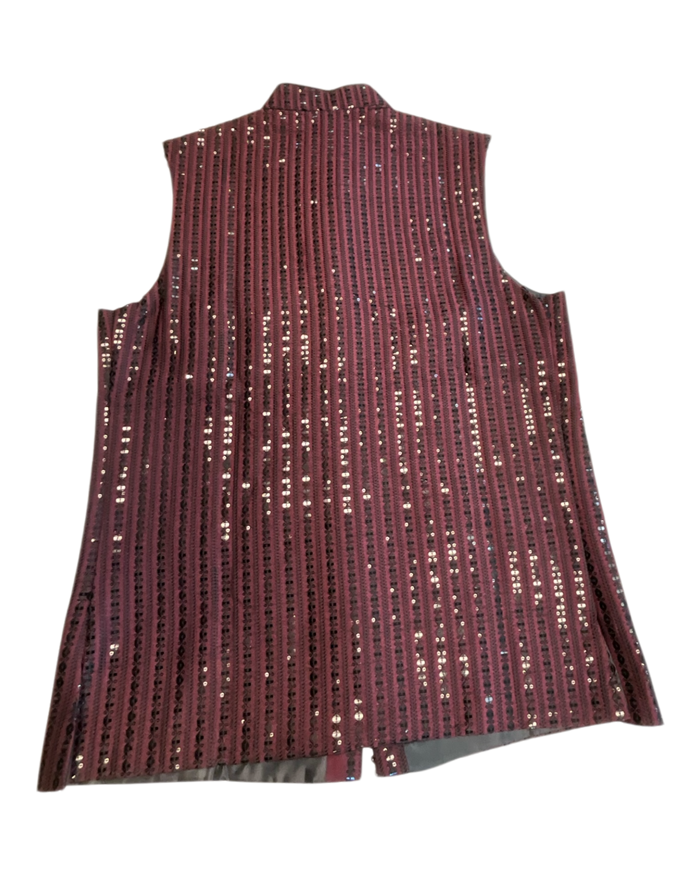 Maroon - Rich All Over Sequins Embroidered - Mens Indian Waistcoat - UK Stock - 24 hr Dispatch - KCS2602 03VT26