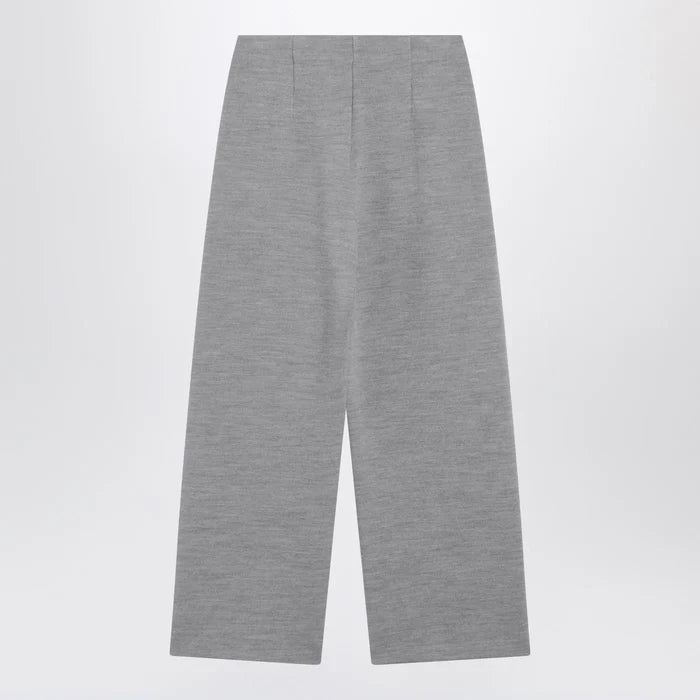 Max Mara - Grey wool-cotton blend trousers