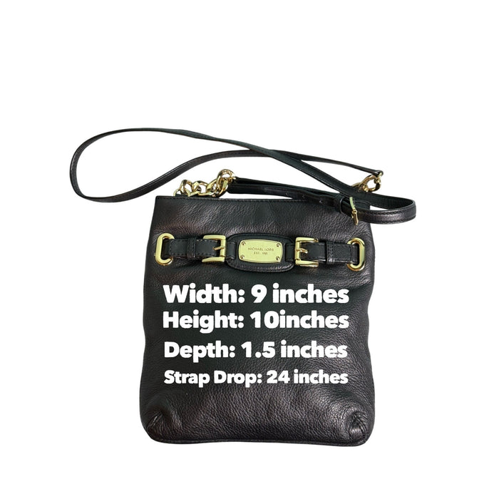 Michael Kors Hamilton Black Leather Messenger*Crossbody*Excellent Condition