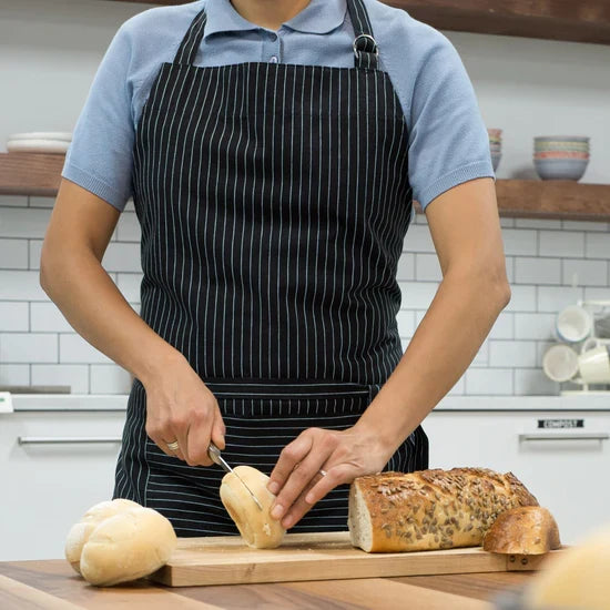 Mighty Pinstripe Black Apron
