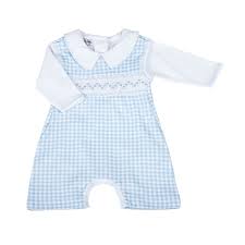Mini Checks Blue Playsuit