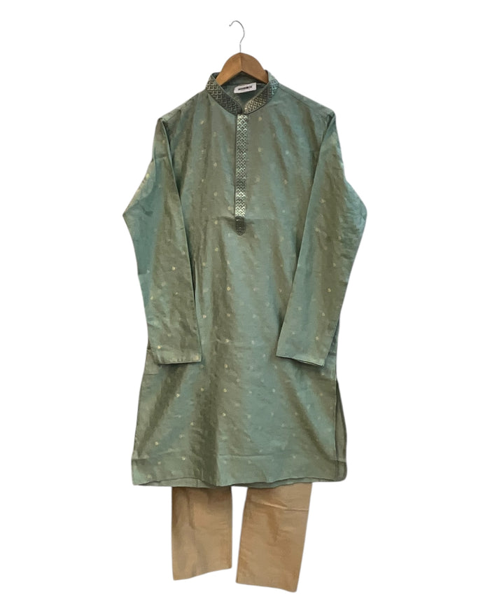 Mint Green - Well Made Mens Indian Kurta set - UK Stock - Weddings / Walimas , Sangeet, Diwali, Eid, Mehndi / Henna - NAD25710 VY