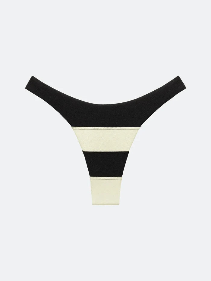 montauk bikini bottom - black and white contrast
