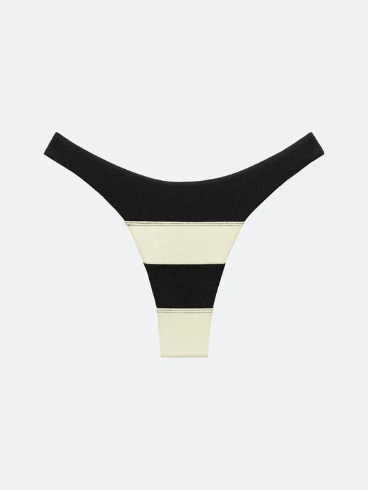 montauk bikini bottom - black and white contrast