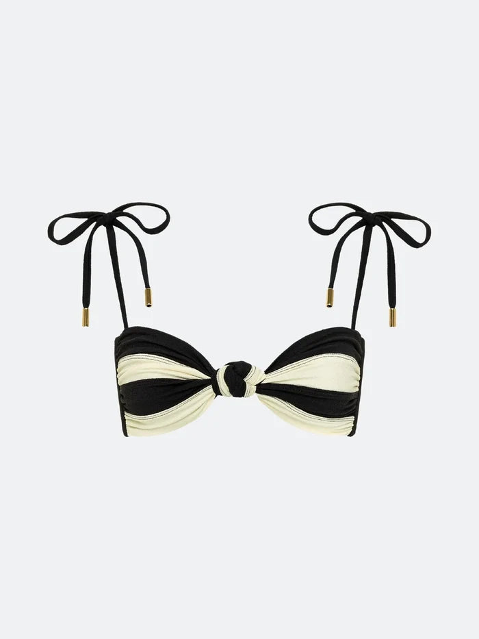 montauk bikini top - black and white contrast