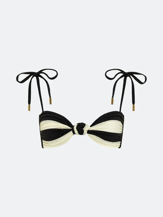 montauk bikini top - black and white contrast