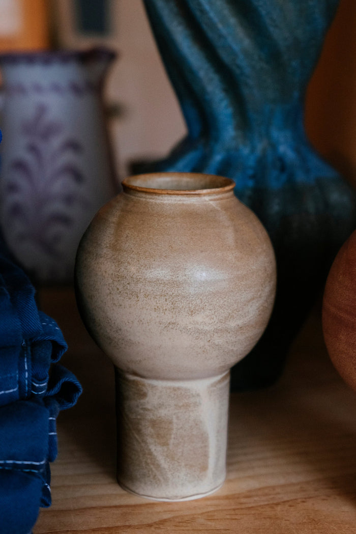 Moon Jar Pedestal Vase