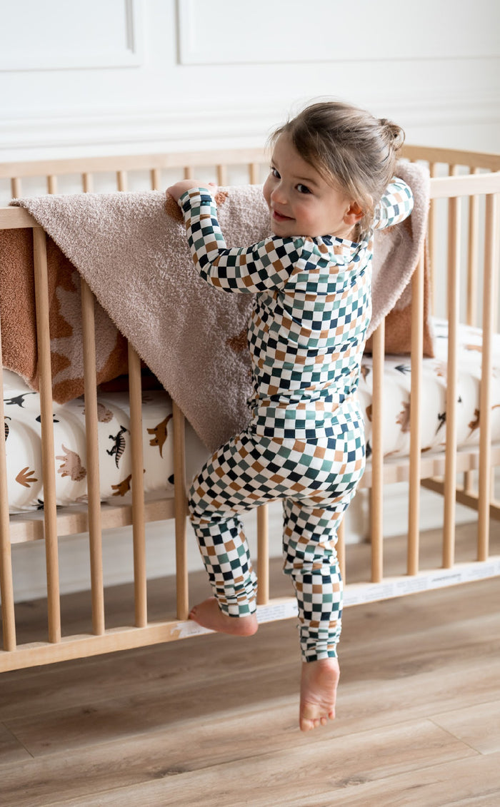 Multi Check 2-Piece Bamboo Set