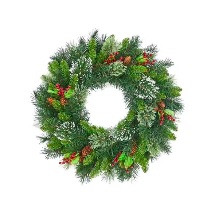 Multicolor 24 Inch Pre-Lit Christmas Wreath