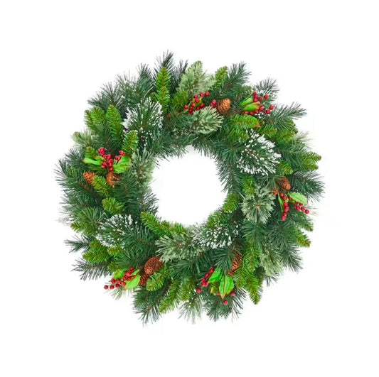 Multicolor 24 Inch Pre-Lit Christmas Wreath