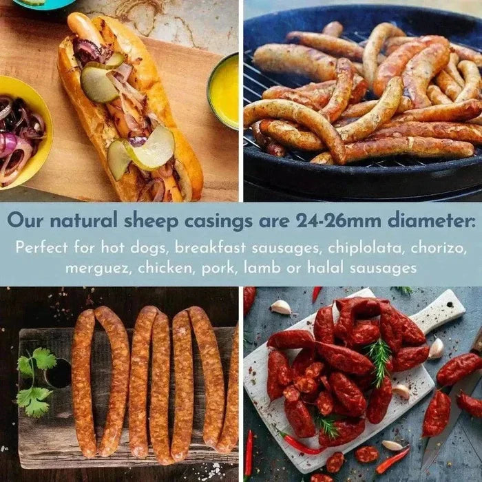 Examples of sausages suited to 24-26mm natural sheep casings