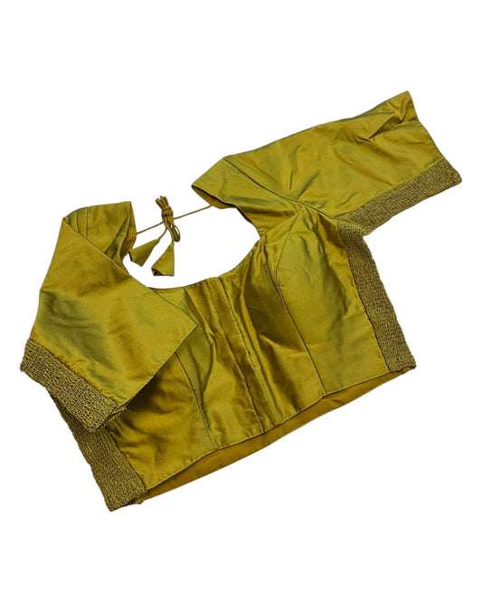 Olive Green - HYBRID Silky Saree blouse - With Elastic on both side for Great fit - Size 36",38", 40" S M L  - VAM1216 Ap