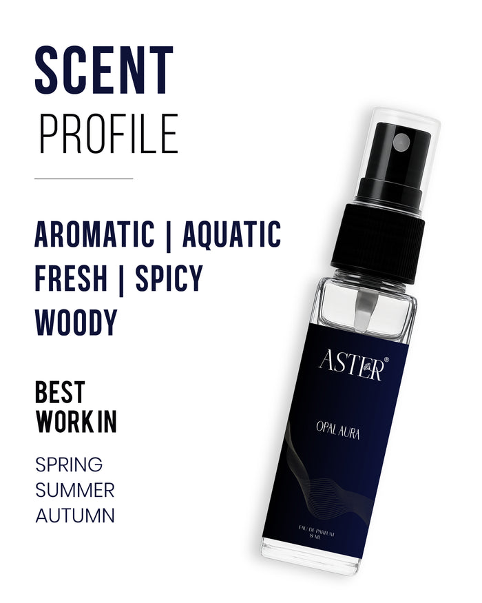 Opal Aura EDP for Men 8ml fragrance bottle