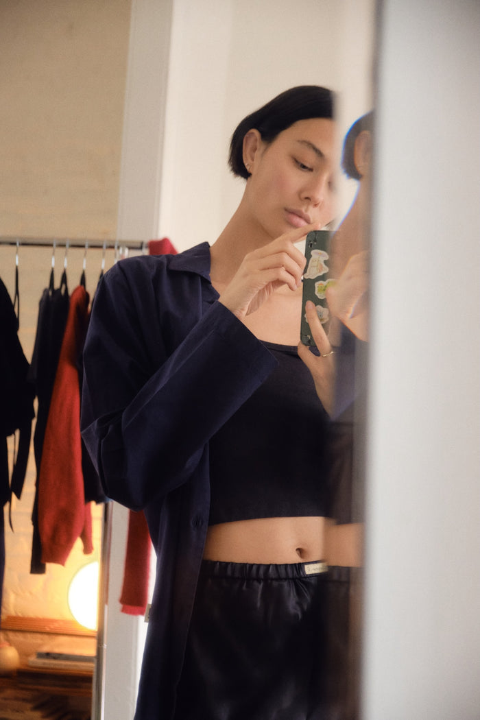 Organic Poplin Sleepwear Long Sleeve Top