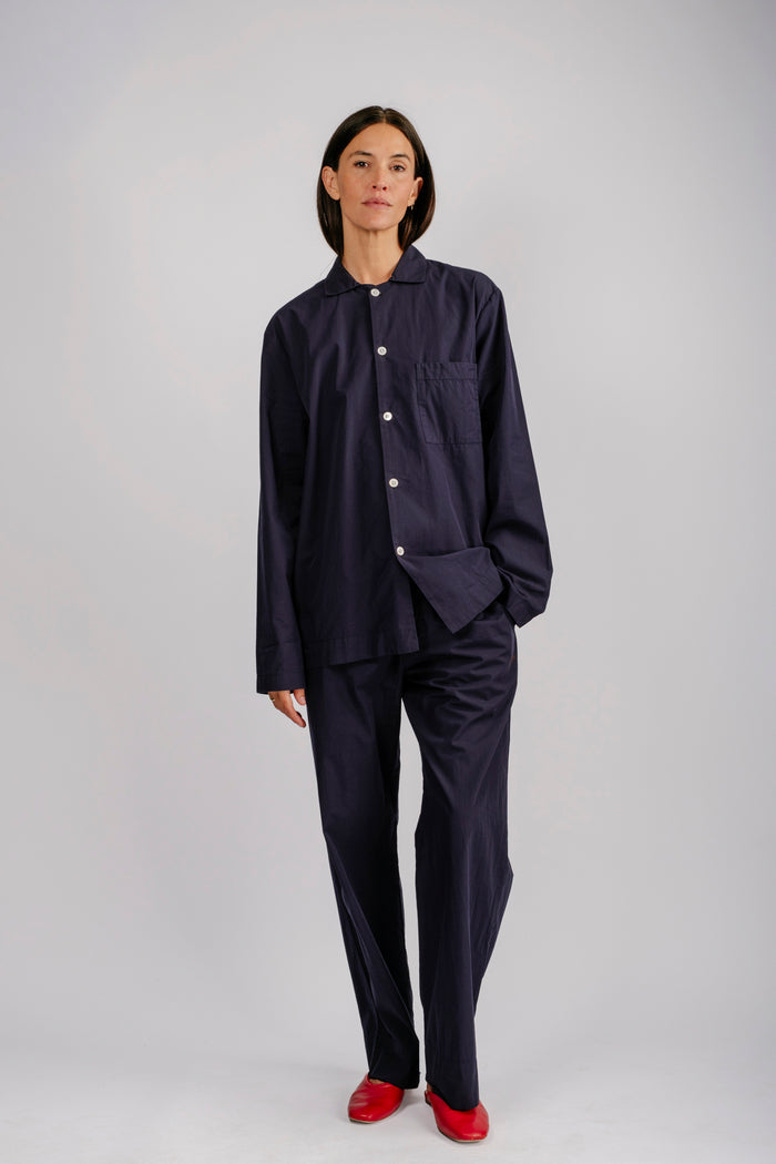 Organic Poplin Sleepwear Long Sleeve Top