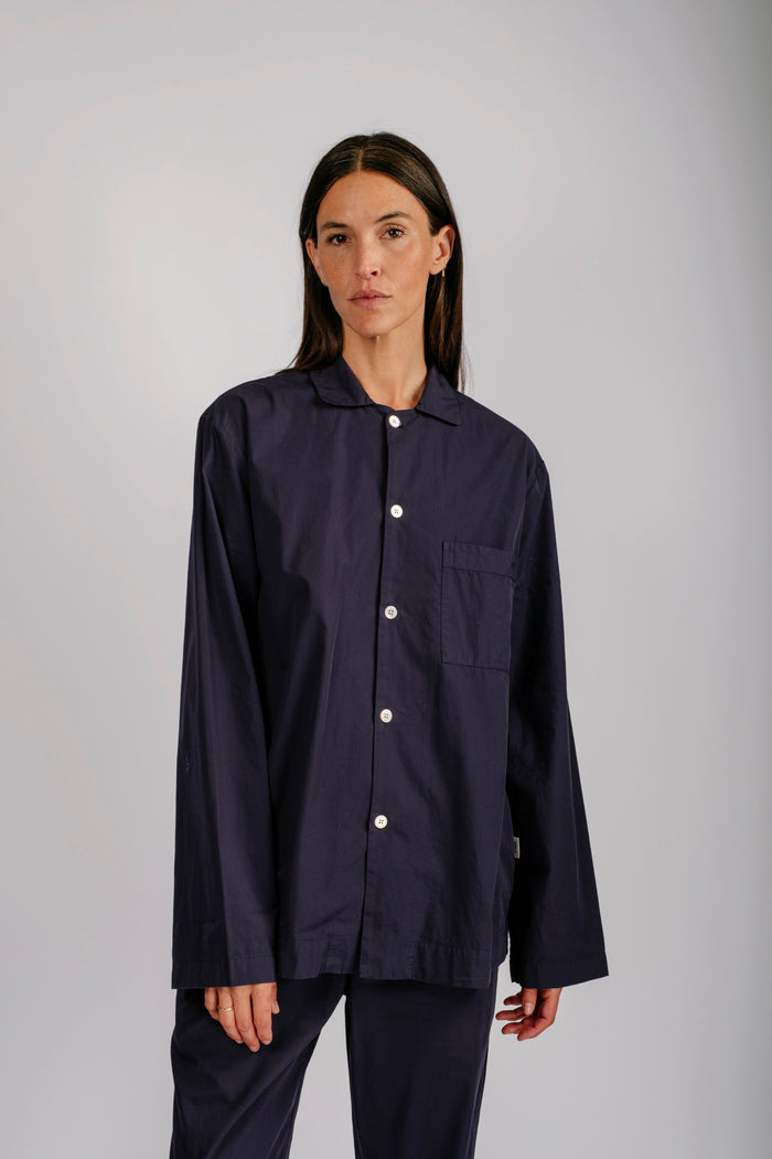 Organic Poplin Sleepwear Long Sleeve Top