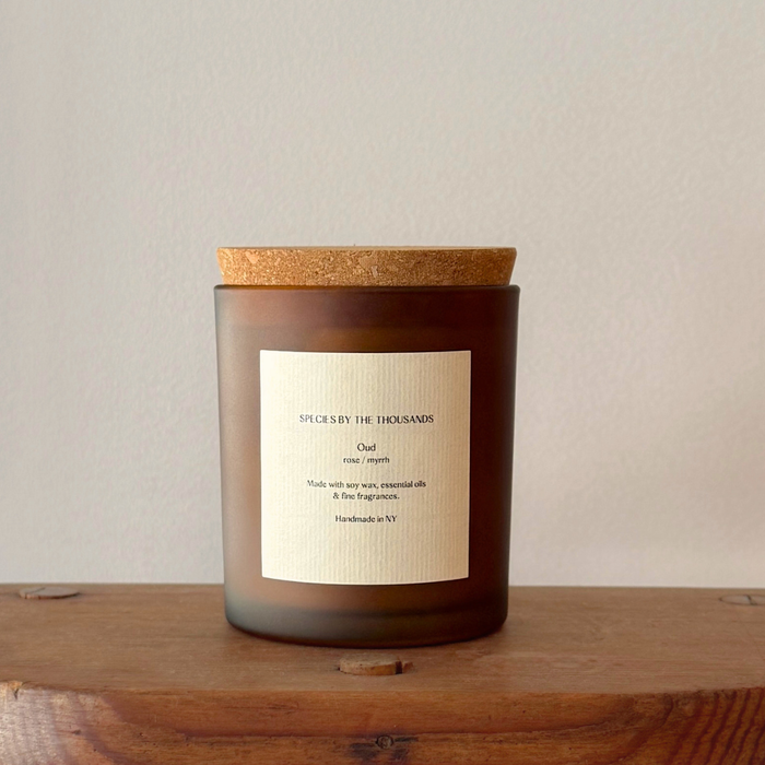 Oud, Rose + Myrrh Handcrafted Soy Candle