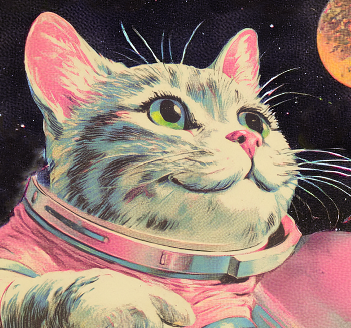 OUT OF THIS WORLD spacecat birthday card