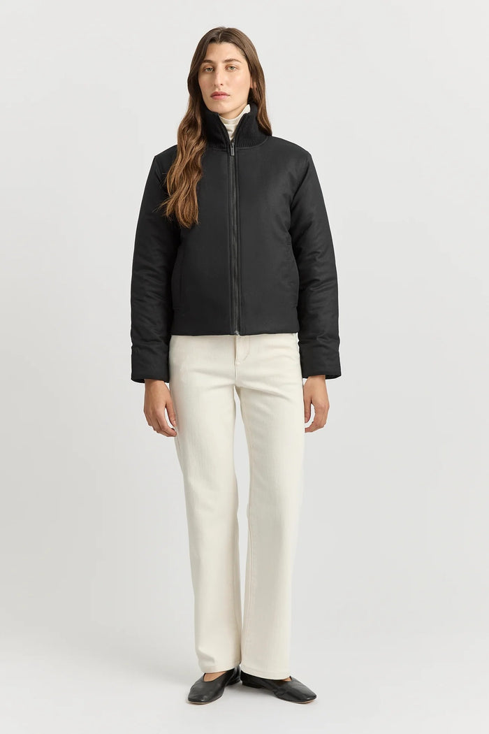 PADDED WOOL JACKET in Black by Toorallie