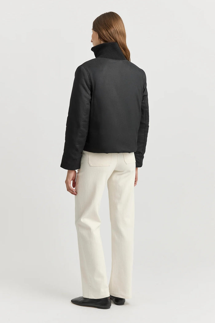 PADDED WOOL JACKET in Black by Toorallie
