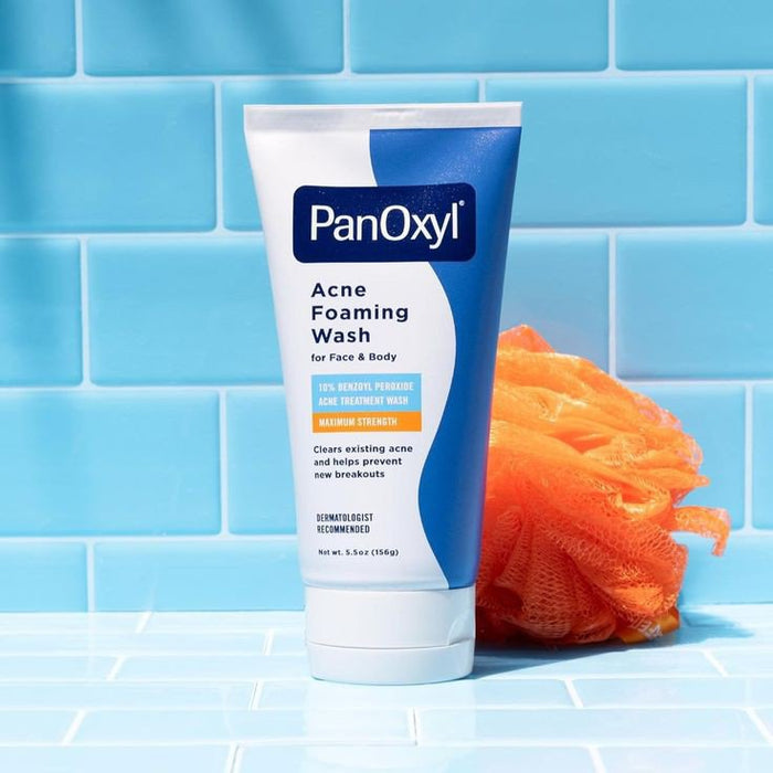 PanOxyl Acne Foaming Wash Benzoyl Peroxide 10% Maximum Strength.