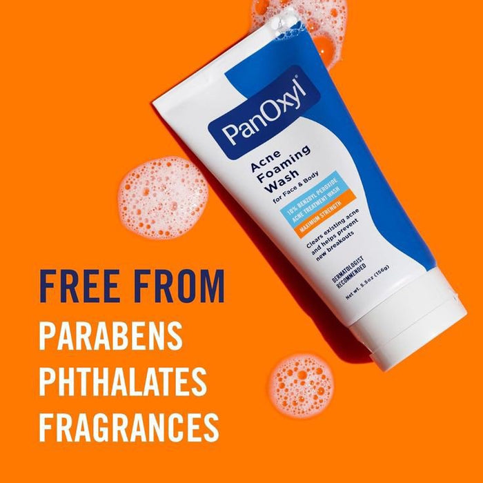 PanOxyl Acne Foaming Wash Benzoyl Peroxide 10% Maximum Strength.
