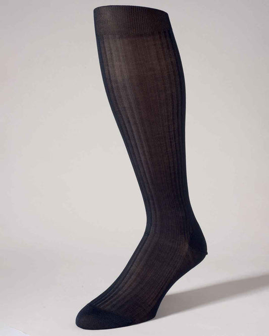 Pantherella Pure Cotton Knee Socks - Navy - Country Collection