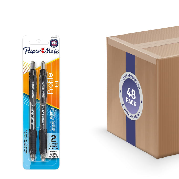 Paper Mate Profile Black Gel Pens - 2 Ct - 48 Pack
