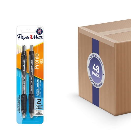 Paper Mate Profile Black Gel Pens - 2 Ct - 48 Pack
