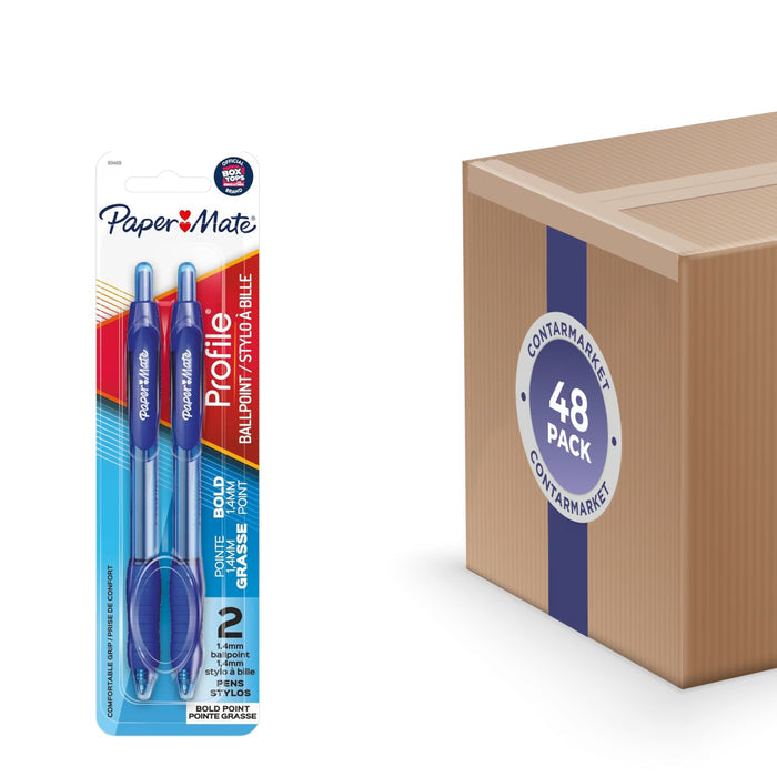 Paper Mate Profile Blue Ballpoint Pens - 2 Ct - 48 Pack