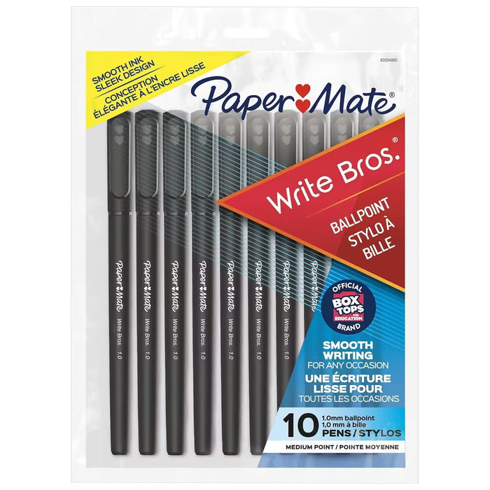 Paper Mate Write Bros Black Ballpoint Pens Medium Point - 10 Ct - 72 Pack