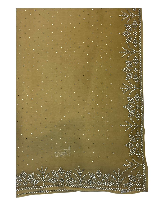 Pastel Yellow - Rich Saree with Bead Embroidery and Blouse Piece - UK stock - 24hr Dispatch - RS2524 TY
