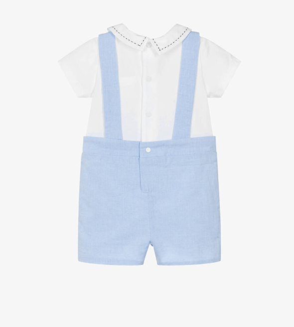 PATACHOU Baby Boys Blue & White Cotton Shortie