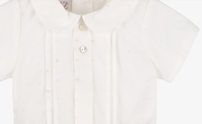 PAZ RODRIGUEZ Baby Boys Ivory Cotton Buster Suit