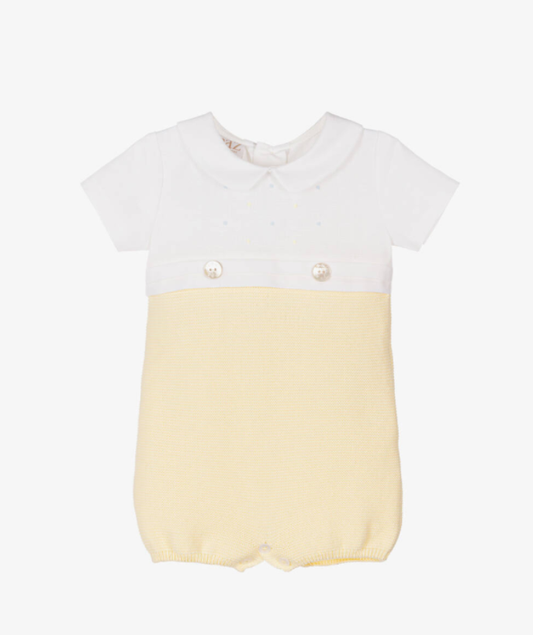 PAZ RODRIGUEZ Baby Boys Yellow Cotton Knit Shortie