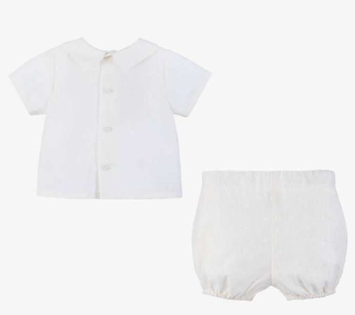 PAZ RODRIGUEZ Ivory Cotton Buster Suit