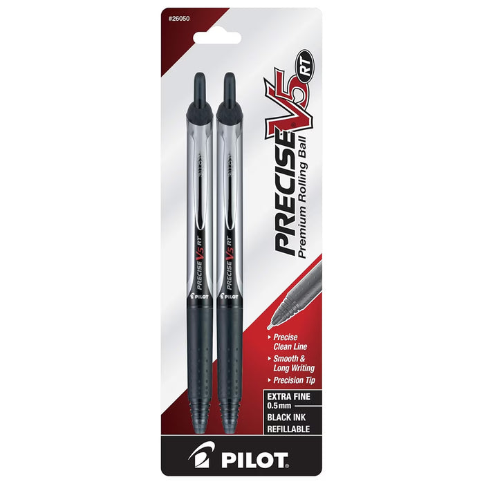 Pilot Precise V5 RT Black Rollerball Pens Extra Fine Point - 2 Ct - 48 Pack