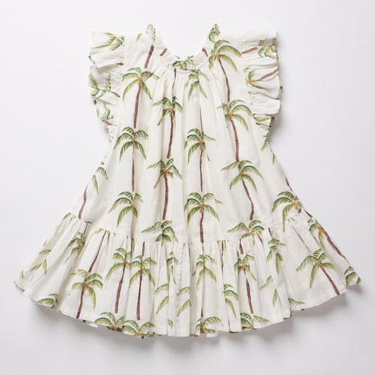 Pink Chicken Harper Dress in Palm Trees
