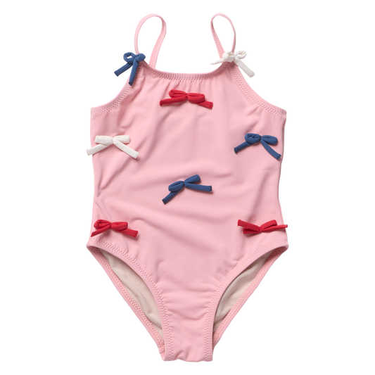 Pink Chicken Lottie Bow Swimsuit in Pink Bows