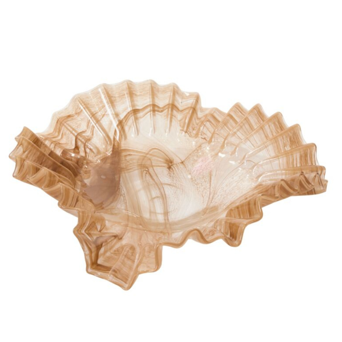 Pleated Glass Decorative Bowl